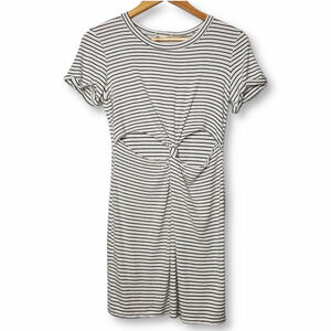 L. A. Hearts Striped Ribbed Twist Knot Front Black White Striped Size Small